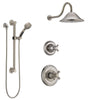 Delta Cassidy Stainless Steel Finish Shower System with Control Handle, 3-Setting Diverter, Showerhead, and Hand Shower with Grab Bar SS14972SS1