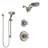 Delta Cassidy Stainless Steel Finish Shower System with Control Handle, 3-Setting Diverter, Dual Showerhead, and Hand Shower with Slidebar SS14972SS3