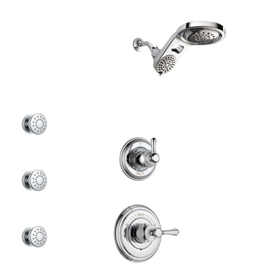 Delta Cassidy Chrome Finish Shower System with Control Handle, 3-Setting Diverter, Dual Showerhead, and 3 Body Sprays SS149738