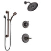 Delta Cassidy Venetian Bronze Finish Shower System with Control Handle, 3-Setting Diverter, Showerhead, and Hand Shower with Grab Bar SS14973RB1