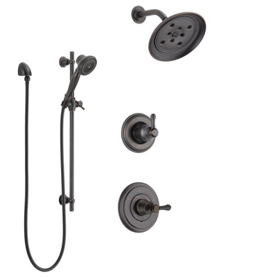 Delta Cassidy Venetian Bronze Finish Shower System with Control Handle, 3-Setting Diverter, Showerhead, and Hand Shower with Slidebar SS14973RB2