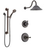 Delta Cassidy Venetian Bronze Finish Shower System with Control Handle, 3-Setting Diverter, Showerhead, and Hand Shower with Grab Bar SS14973RB5