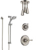 Delta Cassidy Stainless Steel Finish Shower System with Control, Diverter, Ceiling Mount Showerhead, and Temp2O Hand Shower with Slidebar SS14973SS7