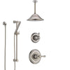 Delta Cassidy Stainless Steel Finish Shower System with Control Handle, Diverter, Ceiling Mount Showerhead, and Hand Shower with Slidebar SS14973SS8