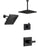 Delta Pivotal Matte Black Finish Modern Shower System with Diverter, Large Ceiling Mount Rain Showerhead and Multi-Setting Wall Showerhead SS14993BL7