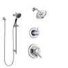 Delta Lahara Chrome Finish Shower System with Dual Control Handle, 3-Setting Diverter, Showerhead, and Hand Shower with Slidebar SS172385