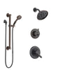 Delta Lahara Venetian Bronze Finish Shower System with Dual Control Handle, 3-Setting Diverter, Showerhead, and Hand Shower with Grab Bar SS17238RB3