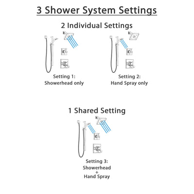 Delta Dryden Polished Nickel Finish Shower System with Dual Control Handle, 3-Setting Diverter, Showerhead, and Hand Shower with Slidebar SS172512PN2