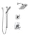 Delta Tesla Chrome Finish Shower System with Dual Control Handle, 3-Setting Diverter, Showerhead, and Hand Shower with Slidebar SS172524