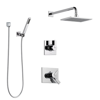 Delta Vero Chrome Finish Shower System with Dual Control Handle, 3-Setting Diverter, Showerhead, and Hand Shower with Wall Bracket SS1725314