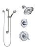 Delta Victorian Chrome Finish Shower System with Dual Control Handle, 3-Setting Diverter, Showerhead, and Hand Shower with Grab Bar SS1725523