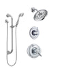 Delta Victorian Chrome Finish Shower System with Dual Control Handle, 3-Setting Diverter, Showerhead, and Hand Shower with Slidebar SS1725524