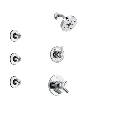 Delta Trinsic Chrome Finish Shower System with Dual Control Handle, 3-Setting Diverter, Showerhead, and 3 Body Sprays SS1725912