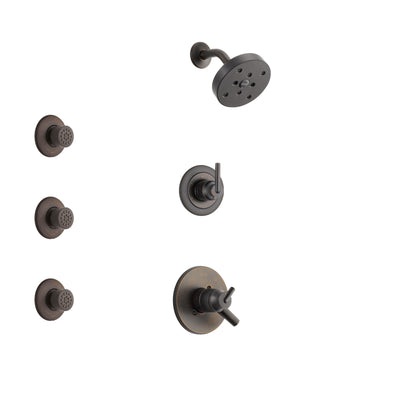 Delta Trinsic Venetian Bronze Finish Shower System with Dual Control Handle, 3-Setting Diverter, Showerhead, and 3 Body Sprays SS17259RB1