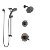 Delta Trinsic Venetian Bronze Finish Shower System with Dual Control, 3-Setting Diverter, Showerhead, and Temp2O Hand Shower with Slidebar SS17259RB4