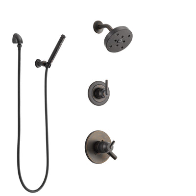 Delta Trinsic Venetian Bronze Shower System with Dual Control Handle, 3-Setting Diverter, Showerhead, and Hand Shower with Wall Bracket SS17259RB5