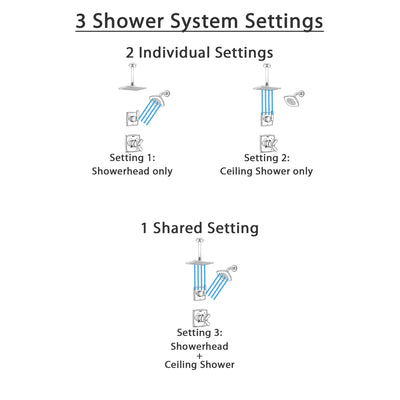 Delta Ashlyn Chrome Finish Shower System with Dual Control Handle, 3-Setting Diverter, Showerhead, and Ceiling Mount Showerhead SS172644