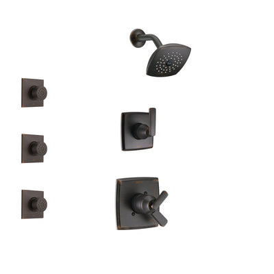 Delta Ashlyn Venetian Bronze Finish Shower System with Dual Control Handle, 3-Setting Diverter, Showerhead, and 3 Body Sprays SS17264RB2