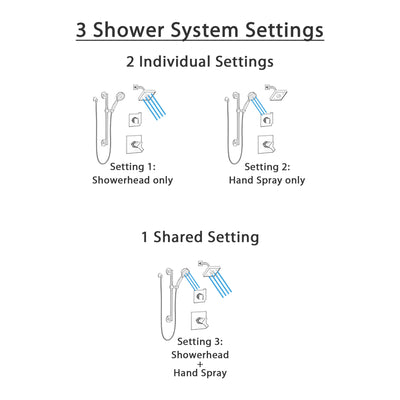 Delta Ara Matte Black Finish Modern 17 Series Shower System with Hand Shower with Grab Bar plus Wall Mounted Showerhead SS172673BL2