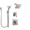 Delta Ara Stainless Steel Finish Shower System with Dual Control Handle, 3-Setting Diverter, Showerhead, and Hand Shower with Slidebar SS17267SS4