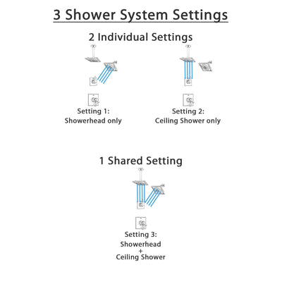 Delta Zura Chrome Finish Shower System with Dual Control Handle, 3-Setting Diverter, Showerhead, and Ceiling Mount Showerhead SS172743