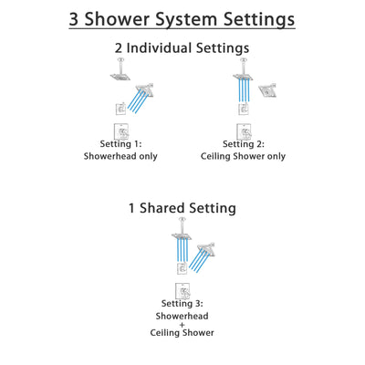 Delta Zura Stainless Steel Finish Shower System with Dual Control Handle, 3-Setting Diverter, Showerhead, and Ceiling Mount Showerhead SS17274SS6