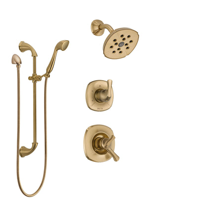 Delta Addison Champagne Bronze Finish Shower System with Dual Control Handle, 3-Setting Diverter, Showerhead, and Hand Shower with Slidebar SS17292CZ3