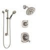 Delta Addison Stainless Steel Finish Shower System with Dual Control Handle, 3-Setting Diverter, Showerhead, and Hand Shower with Grab Bar SS17292SS3