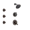 Delta Linden Venetian Bronze Finish Shower System with Dual Control Handle, 3-Setting Diverter, Showerhead, and 3 Body Sprays SS17293RB2