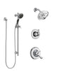 Delta Linden Chrome Finish Shower System with Dual Control Handle, 3-Setting Diverter, Showerhead, and Hand Shower with Slidebar SS172945