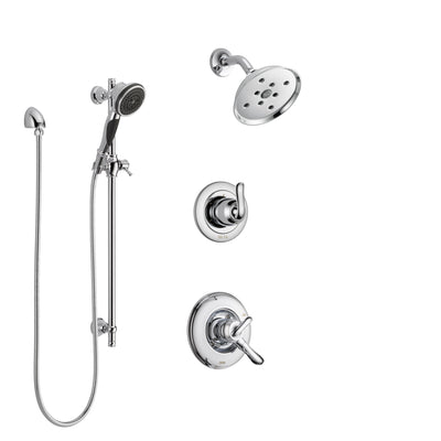 Delta Linden Chrome Finish Shower System with Dual Control Handle, 3-Setting Diverter, Showerhead, and Hand Shower with Slidebar SS172945