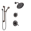 Delta Cassidy Venetian Bronze Finish Shower System with Dual Control Handle, 3-Setting Diverter, Showerhead, and Hand Shower with Grab Bar SS17297RB3