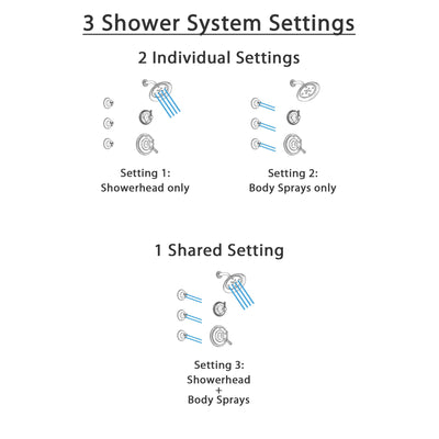 Delta Cassidy Stainless Steel Finish Shower System with Dual Control Handle, 3-Setting Diverter, Showerhead, and 3 Body Sprays SS17297SS1