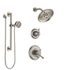 Delta Cassidy Stainless Steel Finish Shower System with Dual Control Handle, 3-Setting Diverter, Showerhead, and Hand Shower with Grab Bar SS17297SS6