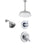 Delta Lahara Chrome Shower System with Dual Control Shower Handle, 3-setting Diverter, Large Ceiling Mount Rain Showerhead, and Wall Mount Showerhead SS173883