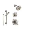 Delta Lahara Stainless Steel Shower System with Dual Control Shower Handle, 3-setting Diverter, Modern Round Showerhead, and Handheld Shower SS173885SS