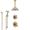 Delta Lahara Champagne Bronze Shower System with Dual Control Handle, Diverter, Ceiling Mount Showerhead, and Hand Shower with Slidebar SS1738CZ4