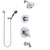 Delta Lahara Chrome Finish Tub and Shower System with Dual Control Handle, 3-Setting Diverter, Showerhead, and Hand Shower with Wall Bracket SS174383