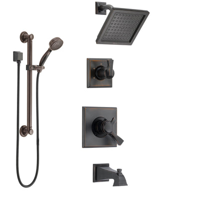 Delta Dryden Venetian Bronze Tub and Shower System with Dual Control Handle, 3-Setting Diverter, Showerhead, and Hand Shower with Grab Bar SS174511RB3