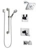 Delta Vero Chrome Finish Tub and Shower System with Dual Control Handle, 3-Setting Diverter, Showerhead, and Hand Shower with Grab Bar SS1745323