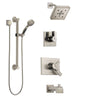 Delta Vero Stainless Steel Finish Tub and Shower System with Dual Control Handle, Diverter, Showerhead, and Hand Shower with Grab Bar SS174532SS3