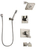 Delta Vero Stainless Steel Finish Tub and Shower System with Dual Control Handle, Diverter, Showerhead, and Hand Shower with Wall Bracket SS174532SS4