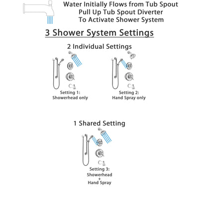 Delta Victorian Chrome Finish Tub and Shower System with Dual Control Handle, 3-Setting Diverter, Showerhead, and Hand Shower with Grab Bar SS1745513