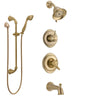 Delta Victorian Champagne Bronze Tub and Shower System with Dual Control Handle, Diverter, Showerhead, and Hand Shower with Slidebar SS17455CZ2