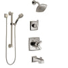 Delta Ashlyn Stainless Steel Finish Tub and Shower System with Dual Control Handle, Diverter, Showerhead, and Hand Shower with Grab Bar SS17464SS3