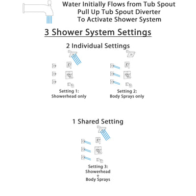 Delta Ara Stainless Steel Finish Tub and Shower System with Dual Control Handle, 3-Setting Diverter, Showerhead, and 3 Body Sprays SS17467SS2