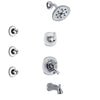 Delta Addison Chrome Finish Tub and Shower System with Dual Control Handle, 3-Setting Diverter, Showerhead, and 3 Body Sprays SS174922