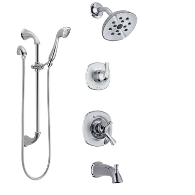 Delta Addison Chrome Finish Tub and Shower System with Dual Control Handle, 3-Setting Diverter, Showerhead, and Hand Shower with Slidebar SS174925