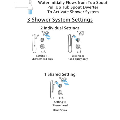 Delta Cassidy Chrome Finish Tub and Shower System with Dual Control Handle, 3-Setting Diverter, Showerhead, and Hand Shower with Grab Bar SS174973