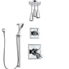 Delta Dryden Chrome Finish Shower System with Dual Control Handle, 3-Setting Diverter, Ceiling Mount Showerhead, and Hand Shower with Slidebar SS17514